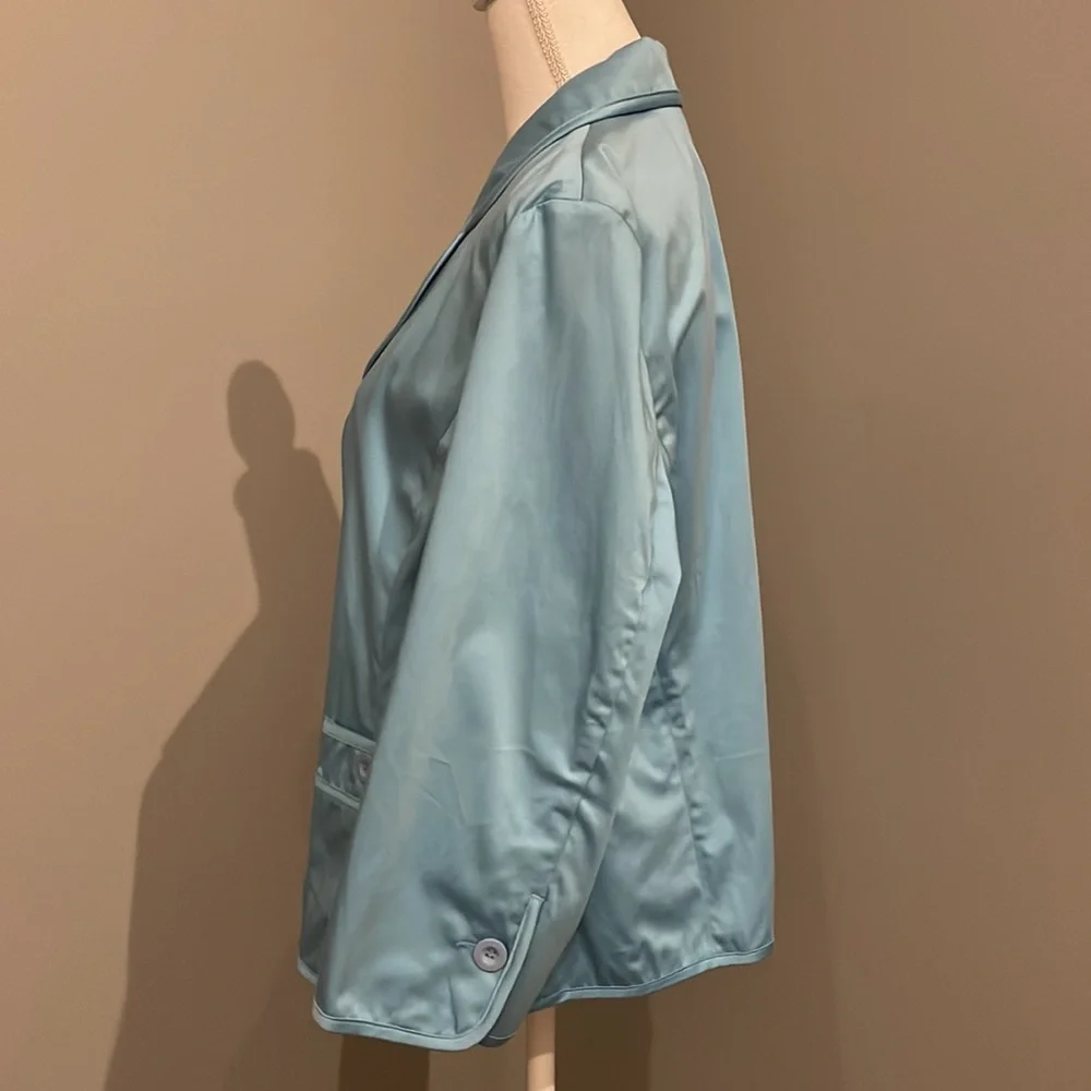 LIZ CLAIBORNE COTTON BLAZER/JACKET | LIGHT BLUE | Size 16 - Picture 3 of 7